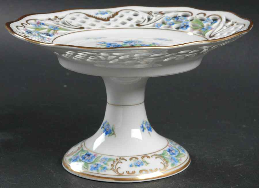 Chalet Forget Me Not (Pierced) Round Compote (Height X Width) by Schumann - Bavaria-1
