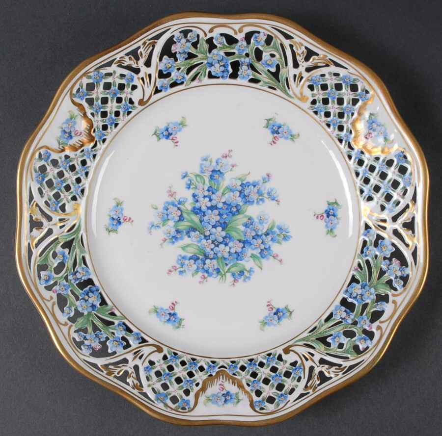 Chalet Forget Me Not (Pierced) Luncheon Plate by Schumann - Bavaria-1