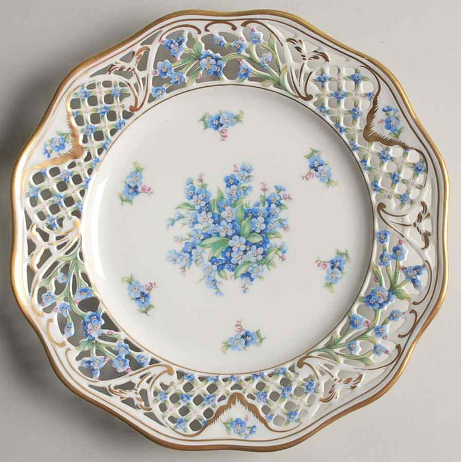 Chalet Forget Me Not (Pierced) Salad Plate by Schumann - Bavaria-1