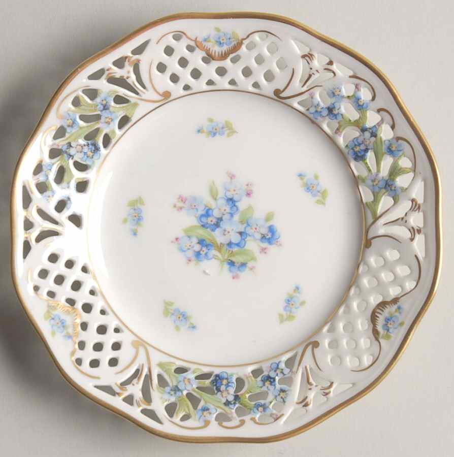 Chalet Forget Me Not (Pierced) Bread & Butter Plate by Schumann - Bavaria-1