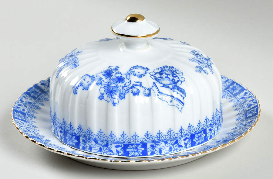 China Blau Round Covered Butter by Schumann - Bavaria-1