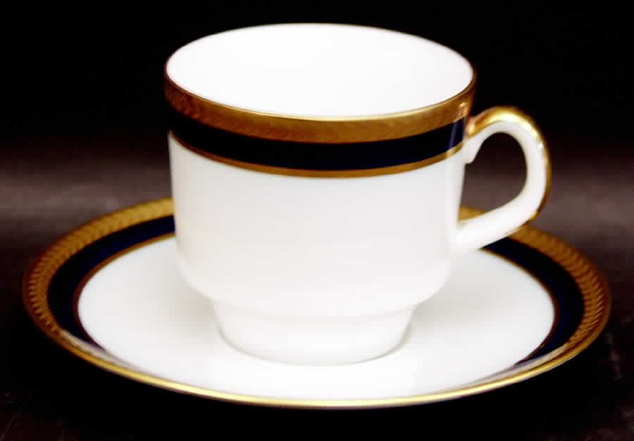 Classic Cobalt Flat Cup & Saucer Set by Schumann - Bavaria-1