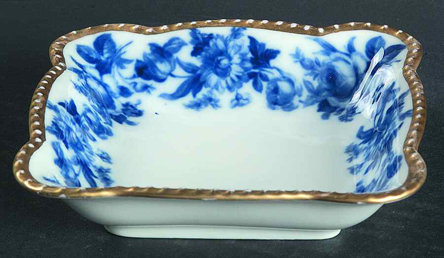 Cobalt Rose Square Fruit/Dessert (Sauce) Bowl by Schumann - Bavaria-1