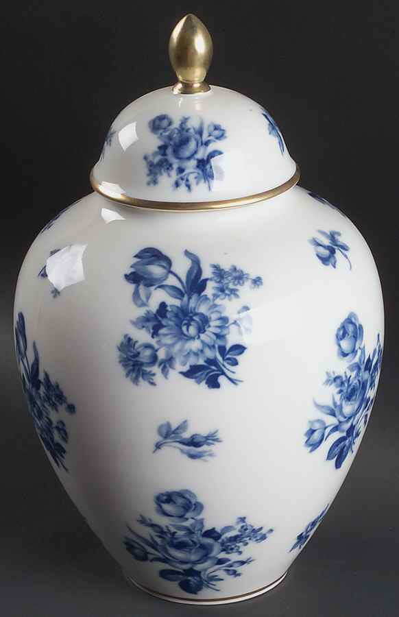 Cobalt Rose Large Ginger Jar & Lid by Schumann - Bavaria-1