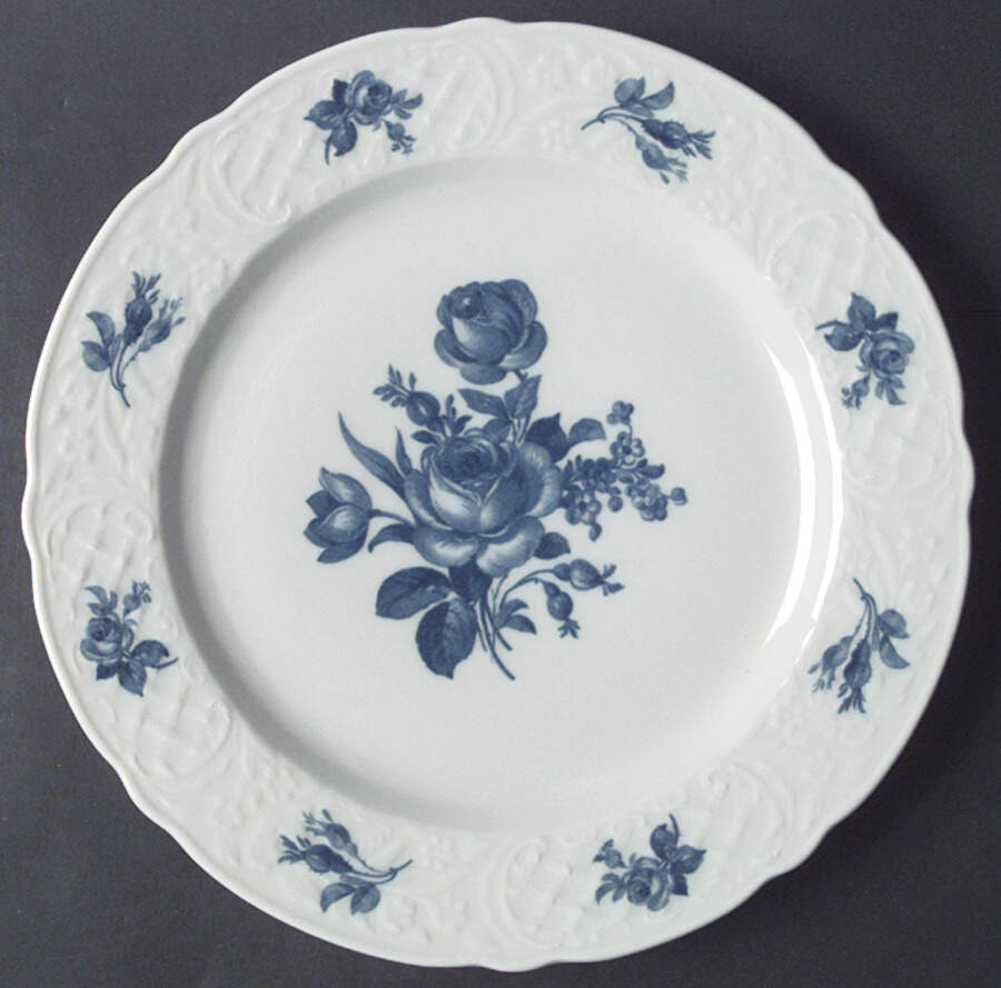 Cobalt Rose (No Trim or Inner Band) Dinner Plate by Schumann - Bavaria-1