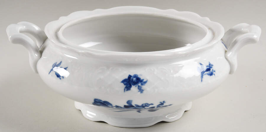 Cobalt Rose (No Trim or Inner Band) Round Vegetable No Lid by Schumann - Bavaria-1