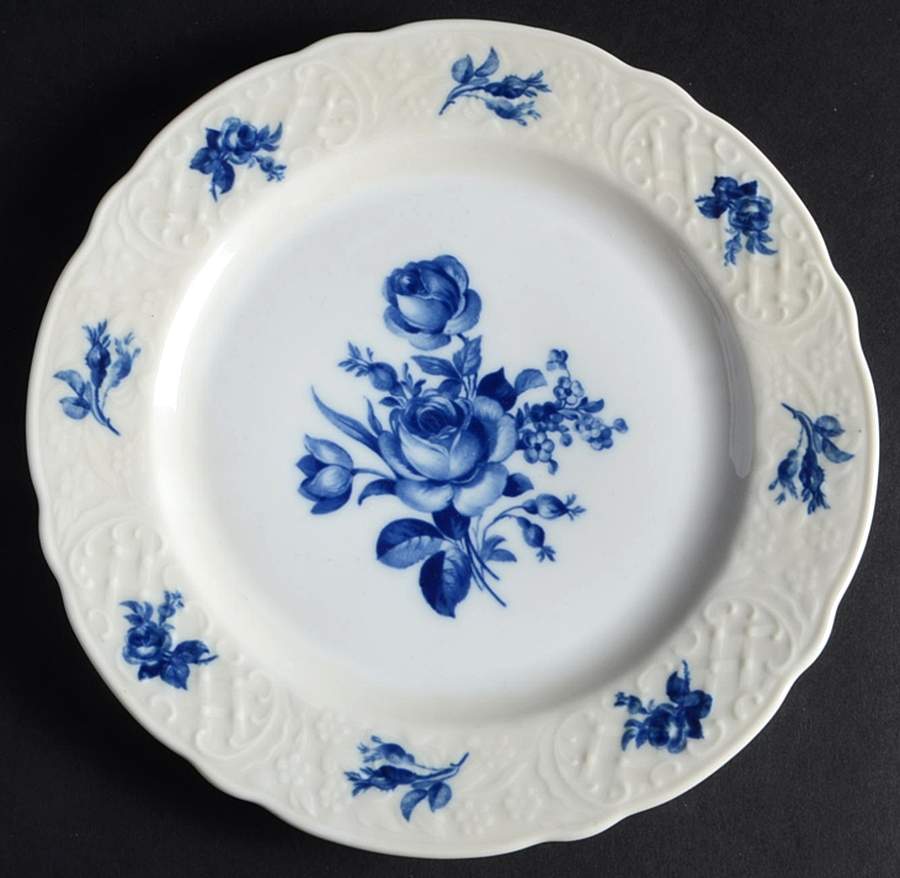Cobalt Rose (No Trim or Inner Band) Salad Plate by Schumann - Bavaria-1