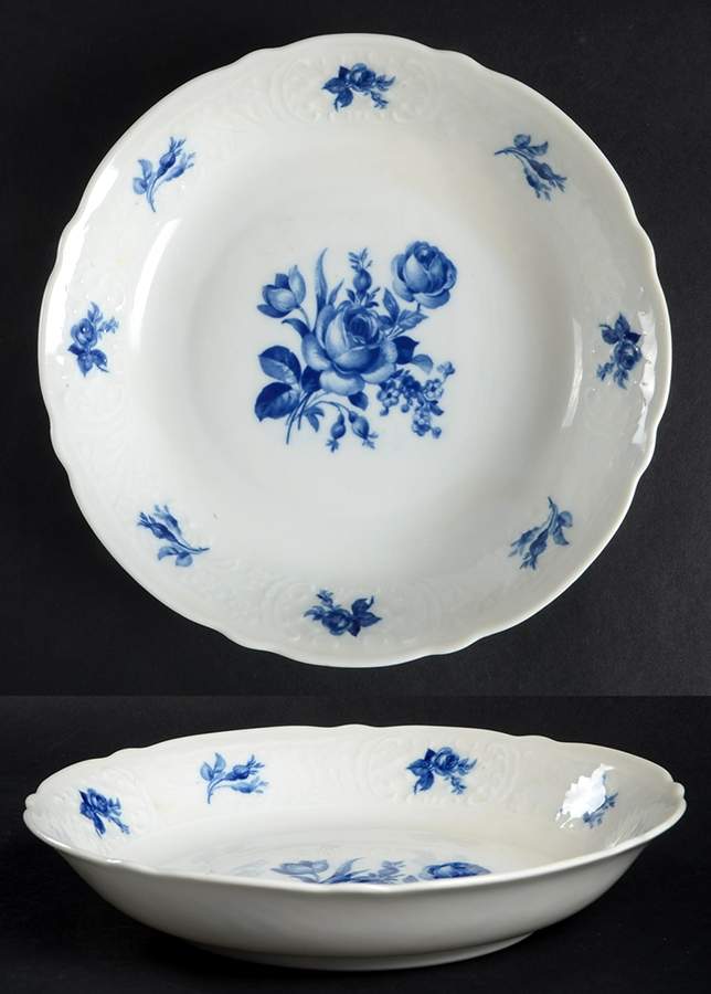 Cobalt Rose (No Trim or Inner Band) Coupe Soup Bowl by Schumann - Bavaria-1