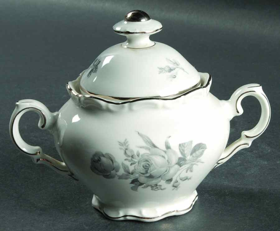 Dawn Rose Sugar Bowl & Lid by Schumann - Bavaria-1