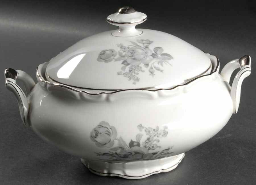 Dawn Rose Round Covered Vegetable by Schumann - Bavaria-1