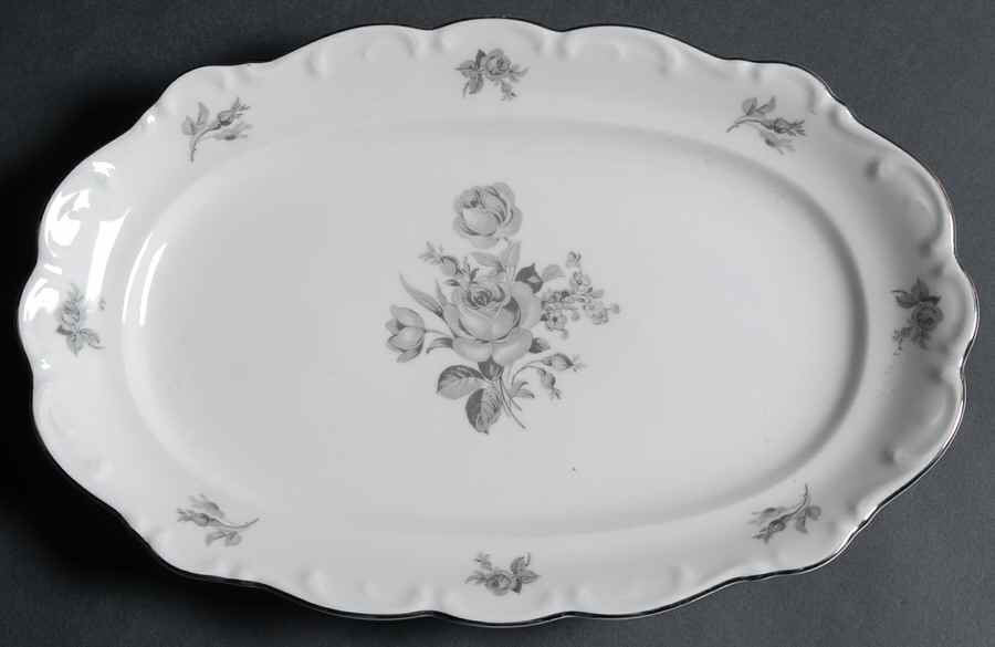 Dawn Rose 12" Oval Serving Platter by Schumann - Bavaria-1