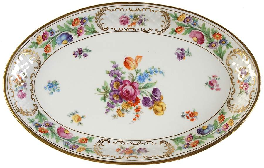 Dresdener Dresdner Art (Smooth) 12" Oval Serving Platter by Schumann - Bavaria-1