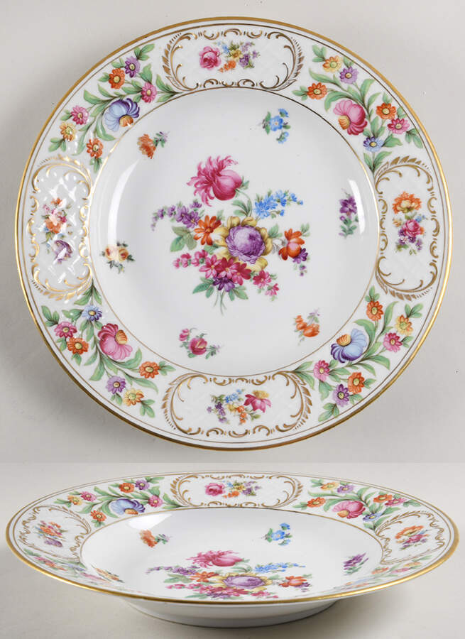 Dresdener Dresdner Art (Smooth) Large Rim Soup Bowl by Schumann - Bavaria-1