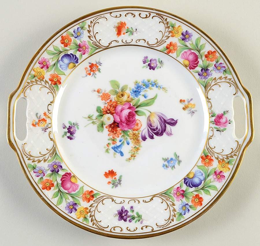 Dresdner Art (Smooth) Handled Cake Plate by Schumann - Bavaria-1