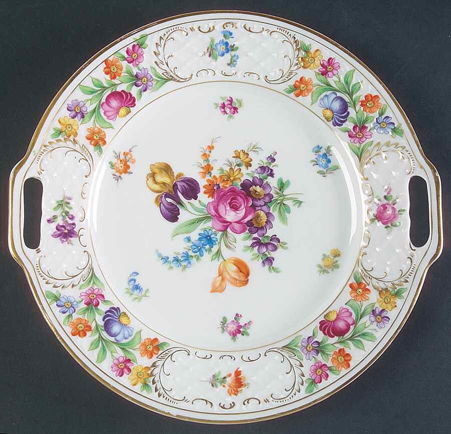 Dresdner Art (Smooth) Handled Cake Plate by Schumann - Bavaria-1