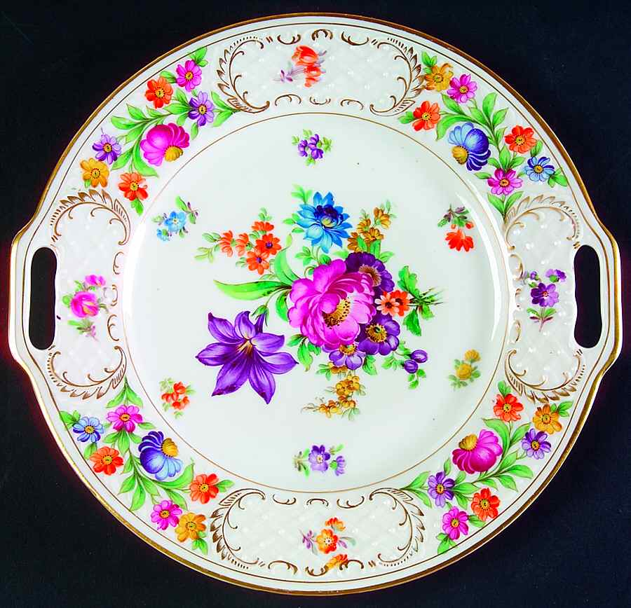 Dresdner Art (Smooth) Handled Cake Plate by Schumann - Bavaria-1