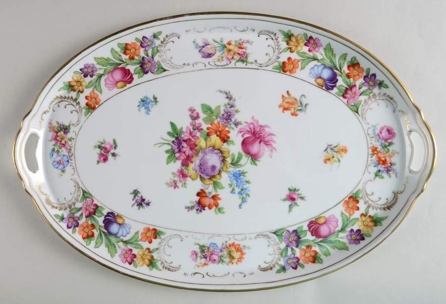 Dresdener Dresdner Art (Smooth) Handled Serving Tray by Schumann - Bavaria-1