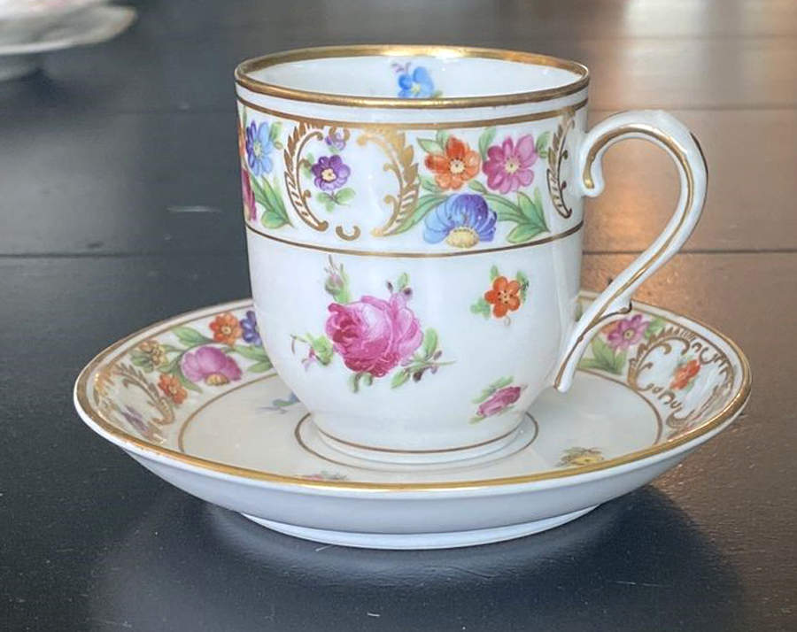 Dresdner Art (Smooth) Flat Demitasse Cup & Saucer Set by Schumann - Bavaria-1
