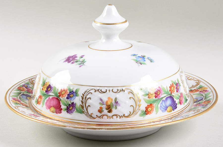 Dresdner Art (Smooth) Round Covered Butter by Schumann - Bavaria-1