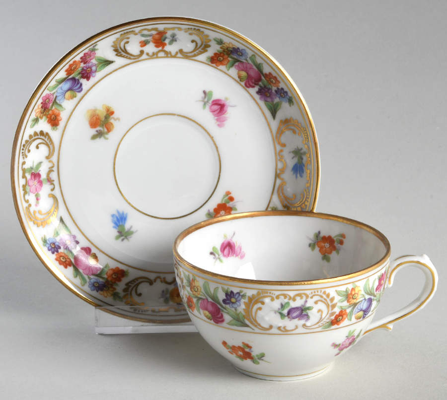 Dresdner Art (Smooth) Flat Demitasse Cup & Saucer Set by Schumann - Bavaria-1