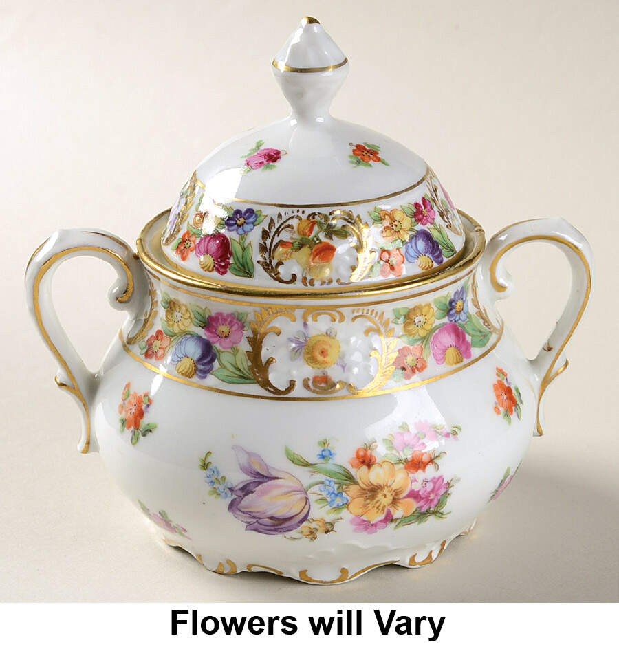 Dresdner Art (Smooth) Sugar Bowl & Lid by Schumann - Bavaria-1