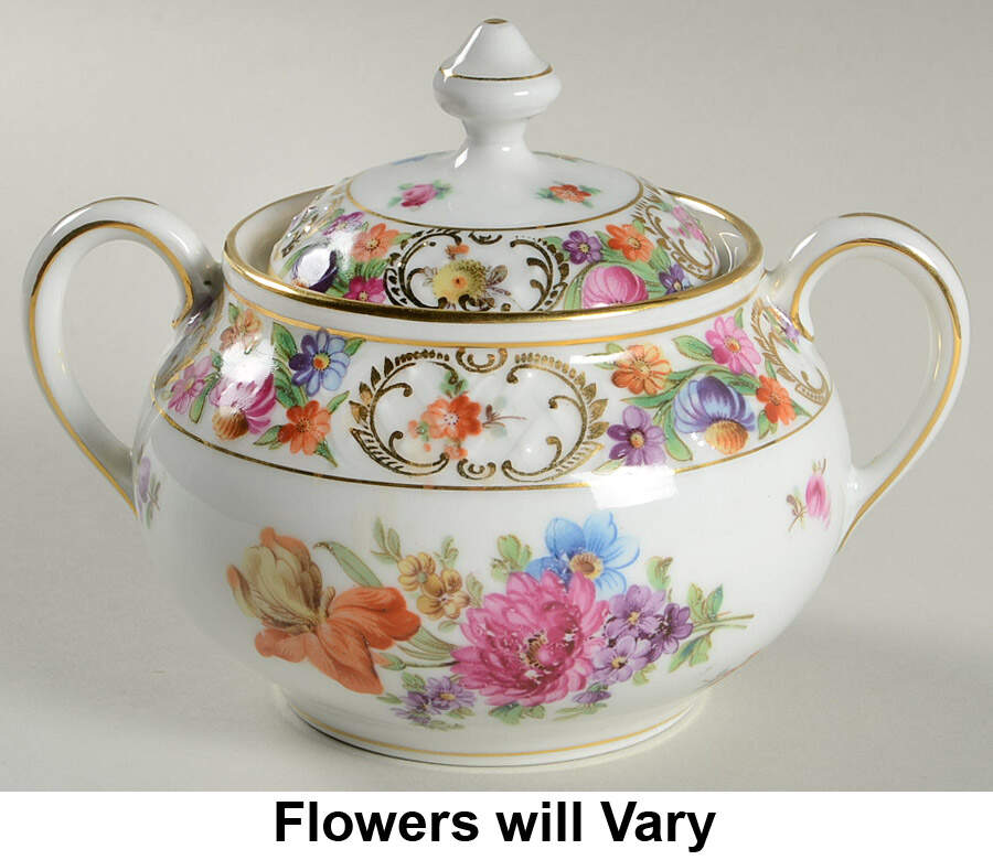 Dresdner Art (Smooth) Sugar Bowl & Lid by Schumann - Bavaria-1