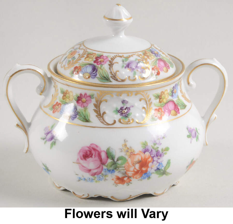 Dresdner Art (Smooth) Mini Sugar Bowl & Lid by Schumann - Bavaria-1