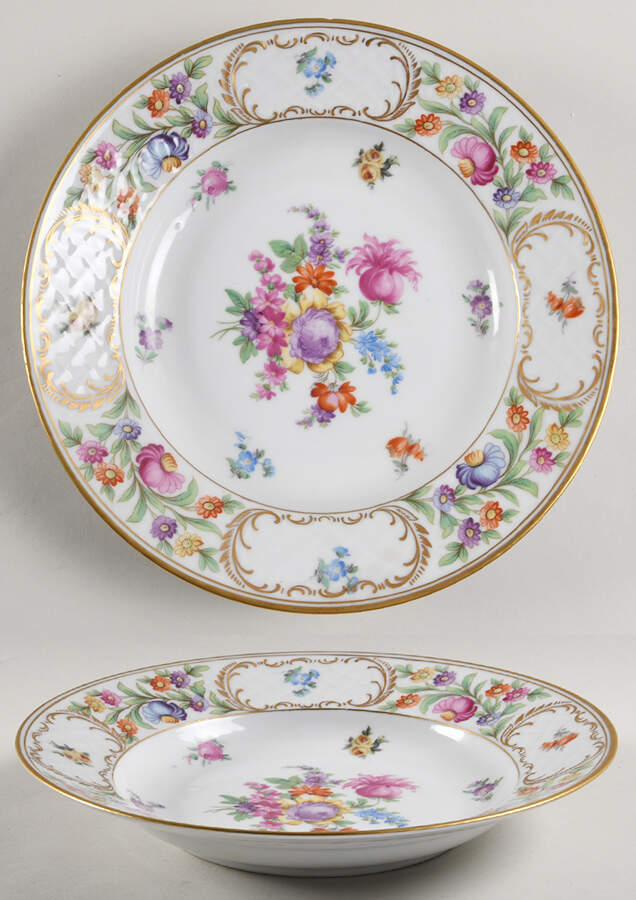 Dresdner Art (Smooth) Large Rim Soup Bowl by Schumann - Bavaria-1