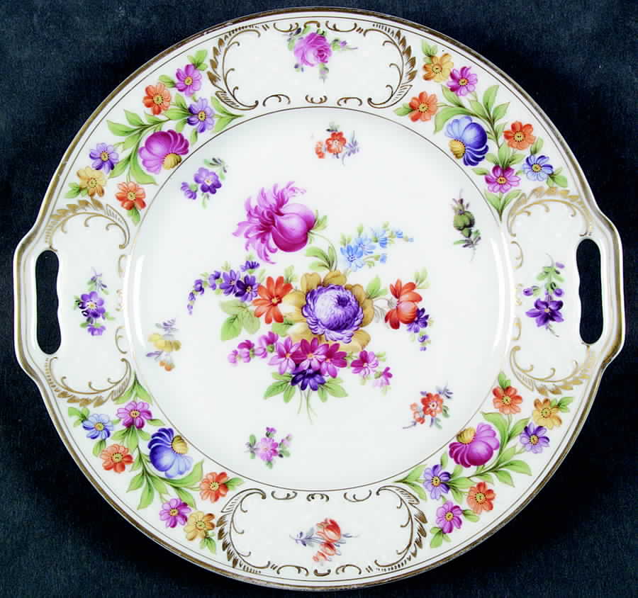 Dresdner Art (Smooth) Handled Cake Plate by Schumann - Bavaria-1