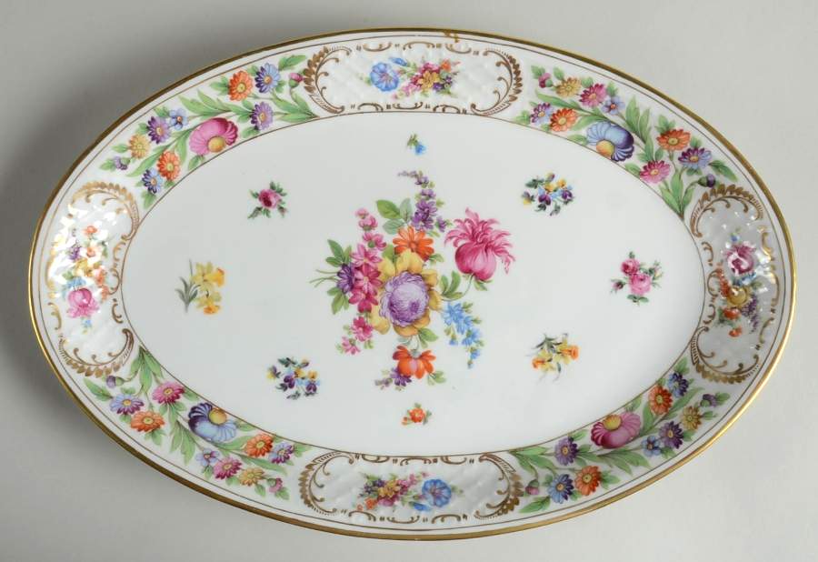 Dresdener Dresdner Art (Smooth) 16" Oval Serving Platter by Schumann - Bavaria-1