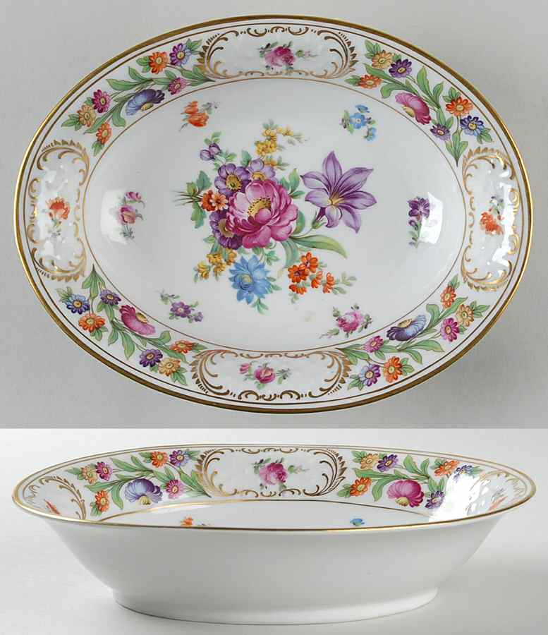 Dresdner Art (Smooth) 9" Oval Vegetable Bowl by Schumann - Bavaria-1