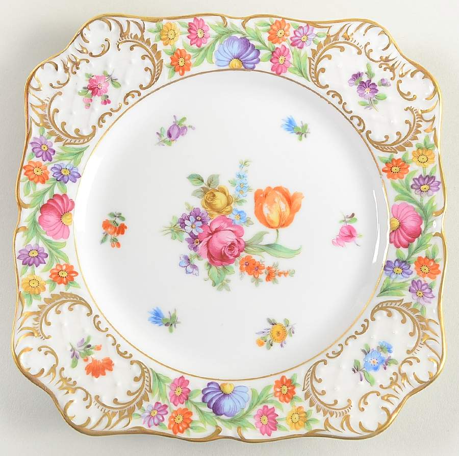 Dresdner Art (Smooth) Square Salad Plate by Schumann - Bavaria-1