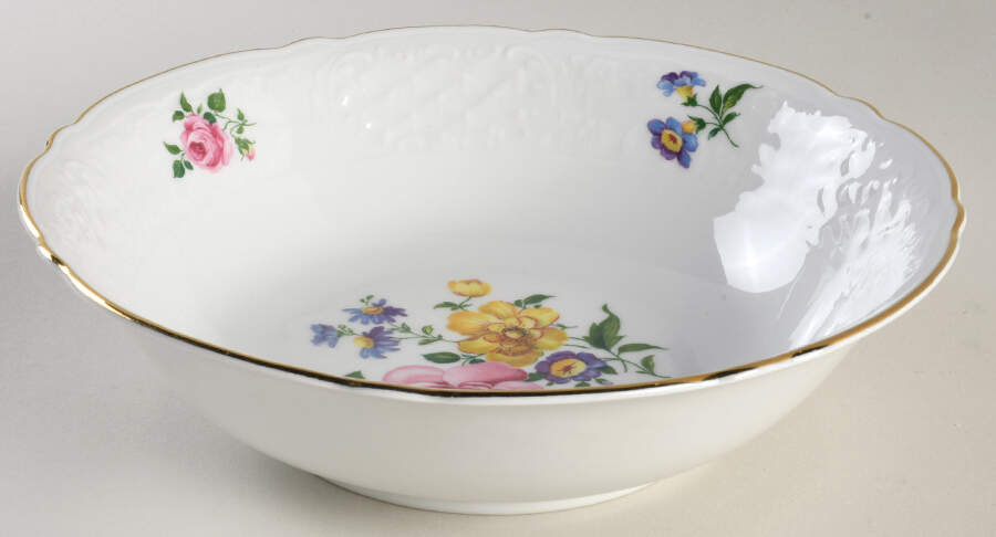 Dresden Bouquet 9" Round Vegetable Bowl by Schumann - Bavaria-1