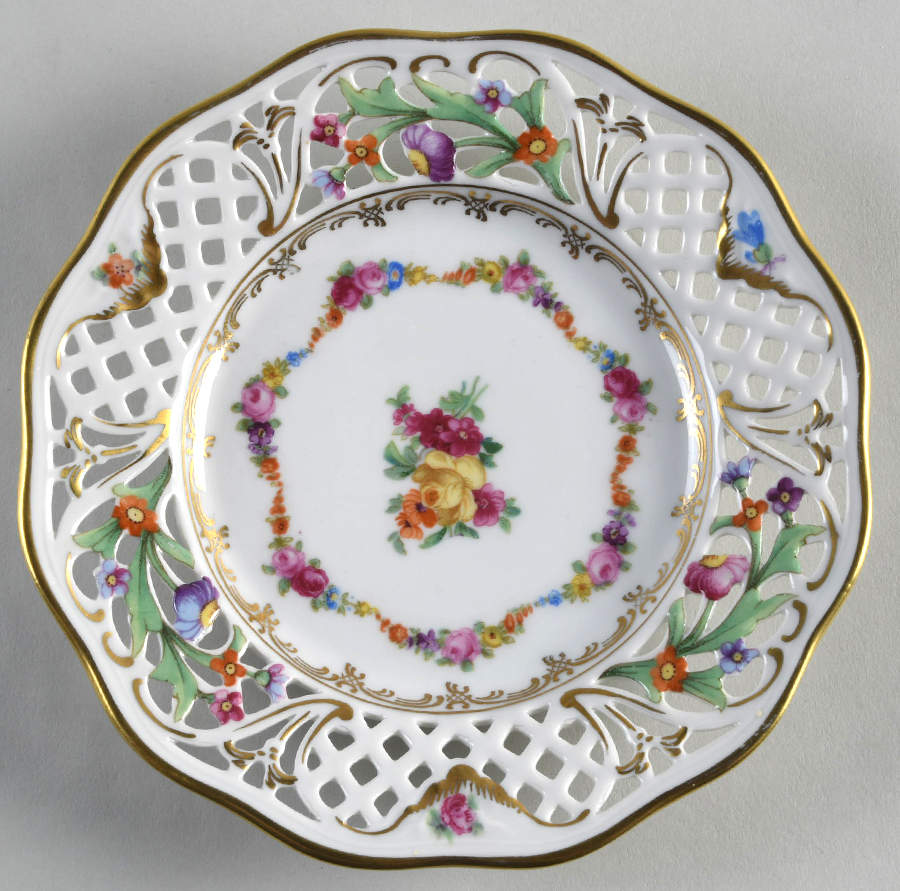 Dresden Garland Pierced Bread & Butter Plate by Schumann - Bavaria-1