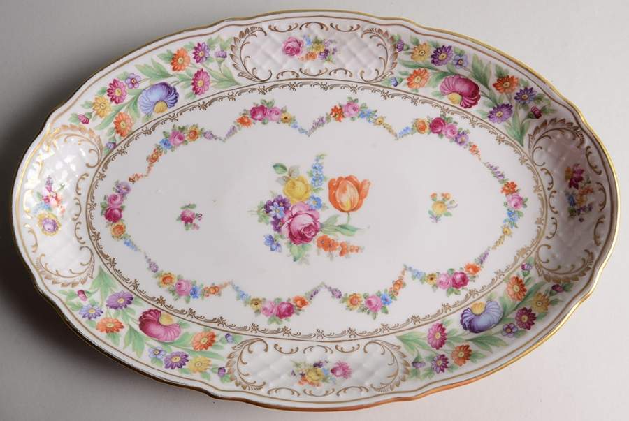 Dresden Garland 14" Oval Serving Platter by Schumann - Bavaria-1