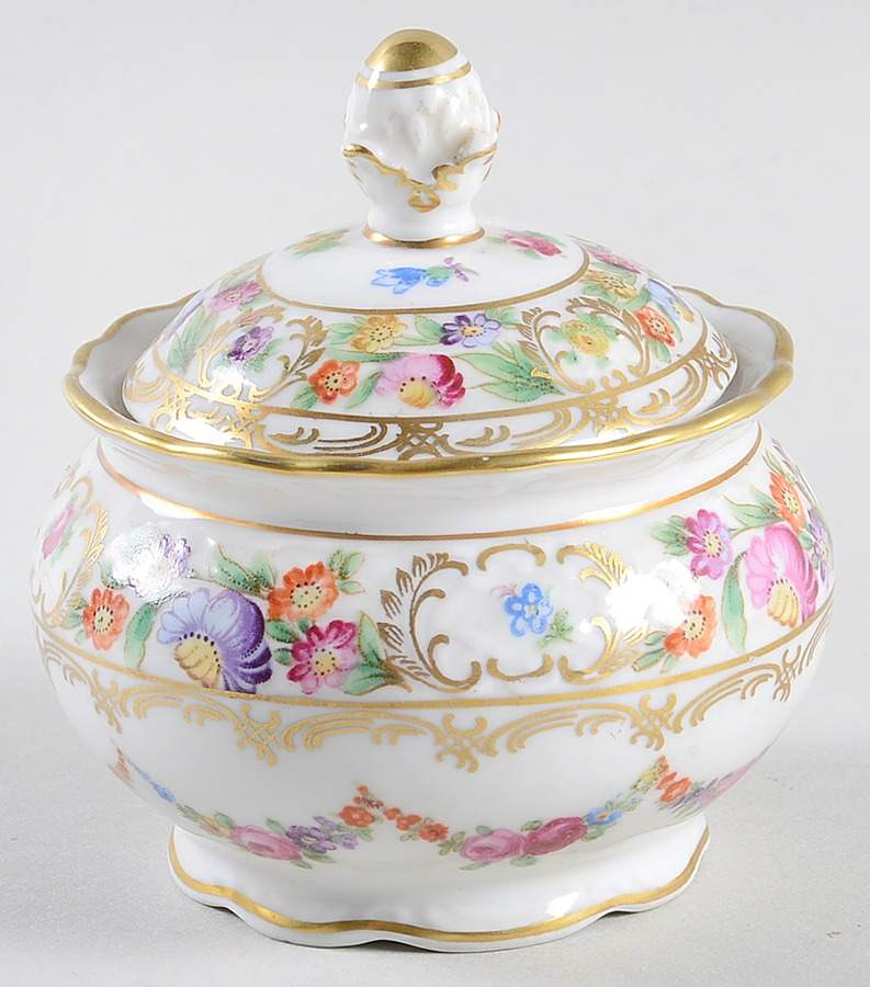 Dresden Garland Mini Sugar Bowl & Lid by Schumann - Bavaria-1
