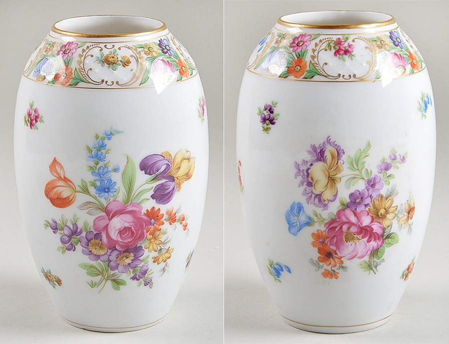 Empress Dresden Flowers 6" Vase by Schumann - Bavaria-1