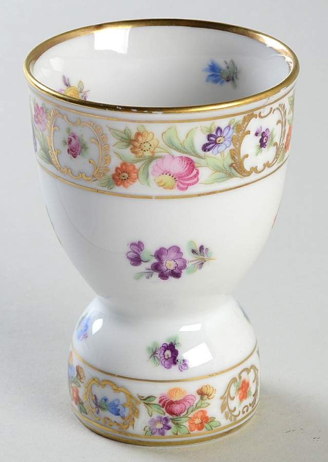 Empress Dresden Flowers Double Egg Cup by Schumann - Bavaria-1