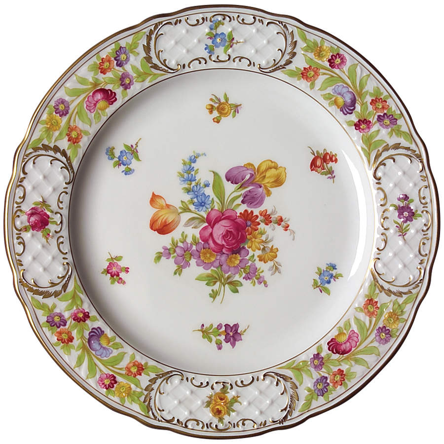 Empress Dresden Flowers Dinner Plate by Schumann - Bavaria-1