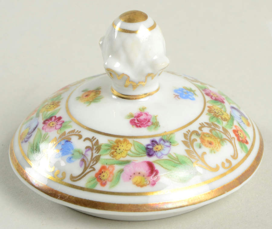 Empress Dresden Flowers Lid for Sugar Bowl by Schumann - Bavaria-1