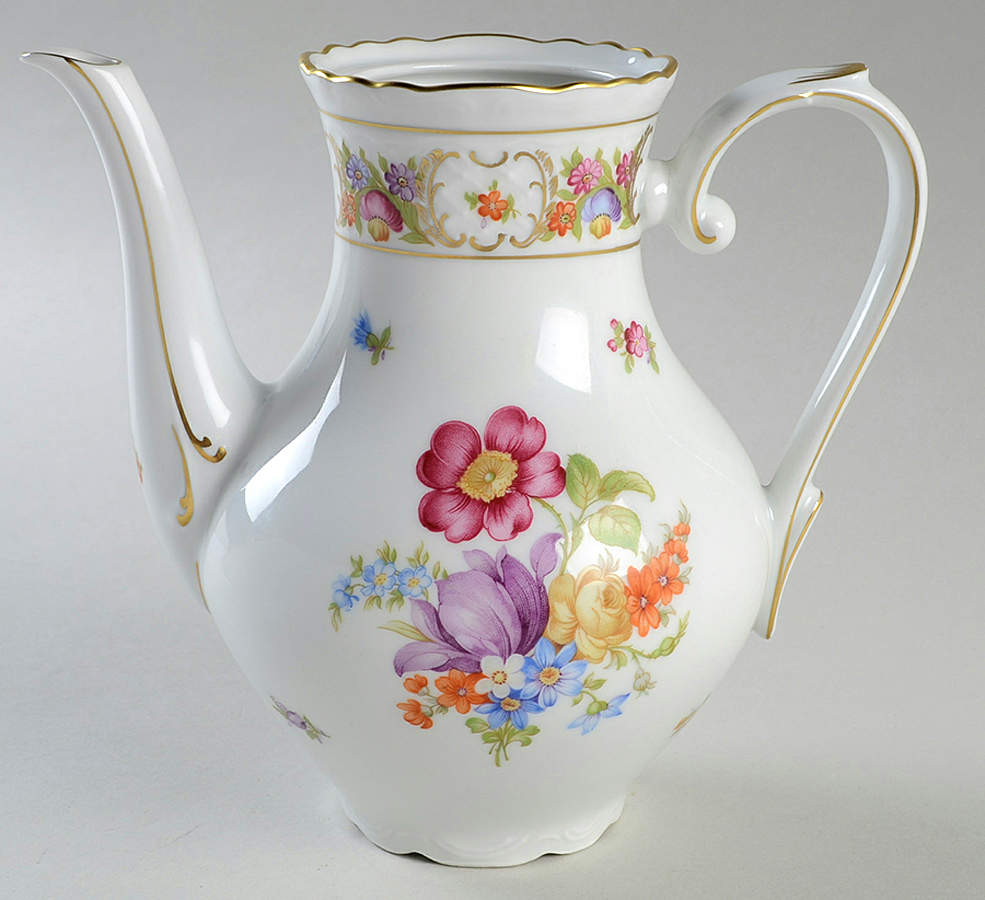 Empress Dresden Flowers Small Coffee Pot No Lid by Schumann - Bavaria-1