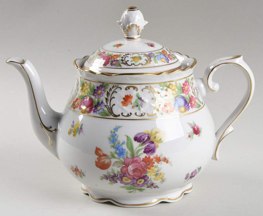 Empress Dresden Flowers Teapot & Lid by Schumann - Bavaria-1