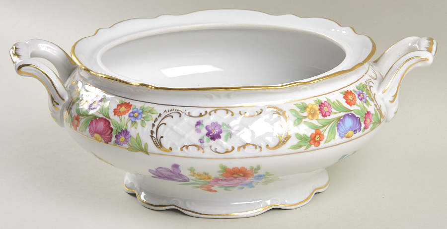 Empress Dresden Flowers Round Vegetable No Lid by Schumann - Bavaria-1