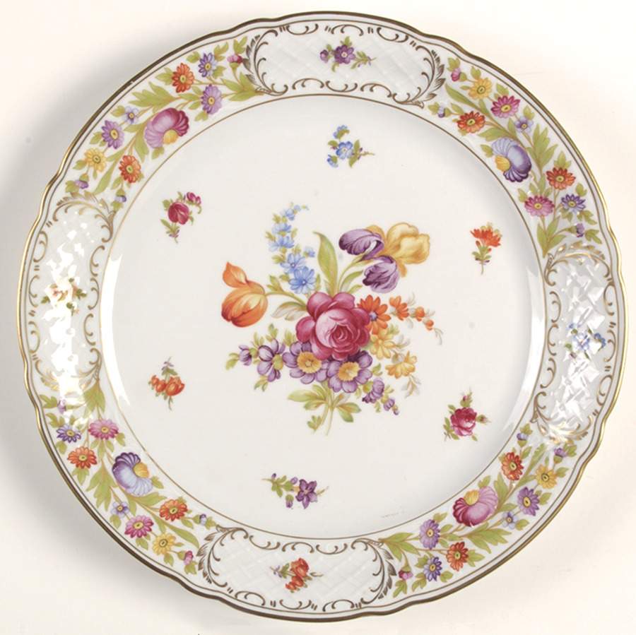 Empress Dresden Flowers 11" Chop Plate (Round Platter) by Schumann - Bavaria-1