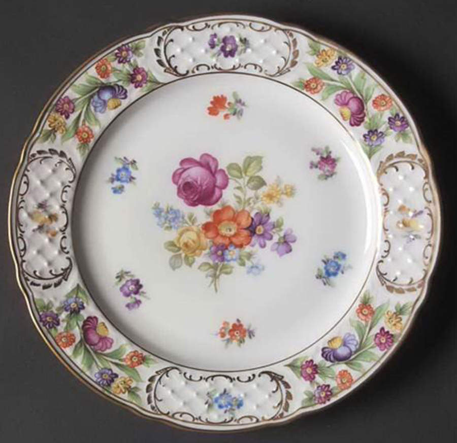 Empress Dresden Flowers Dinner Plate by Schumann - Bavaria-1