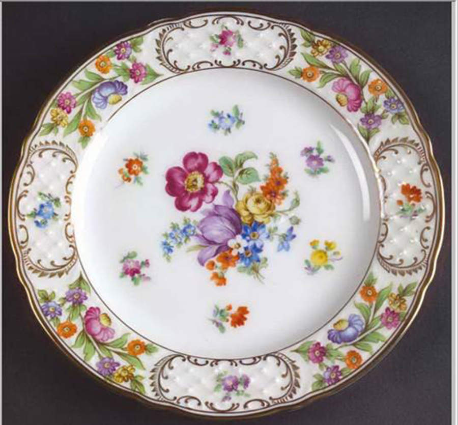 Empress Dresden Flowers Dinner Plate by Schumann - Bavaria-1