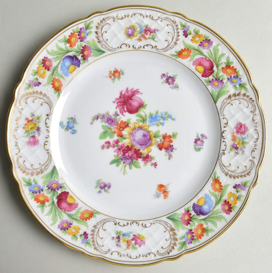 Empress Dresden Flowers 11" Chop Plate (Round Platter) by Schumann - Bavaria-1