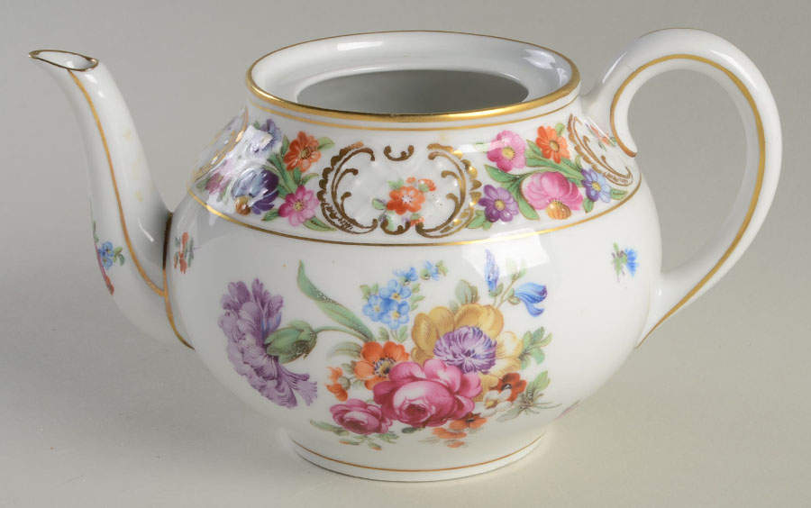 Empress Dresden Flowers Teapot No Lid by Schumann - Bavaria-1