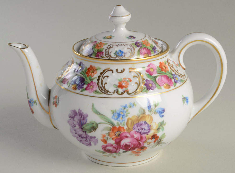 Empress Dresden Flowers Teapot & Lid by Schumann - Bavaria-1