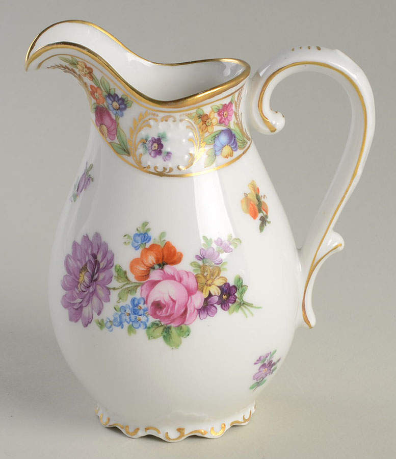 Empress Dresden Flowers Creamer by Schumann - Bavaria-1